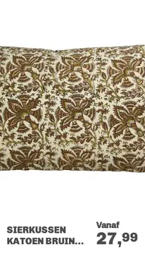 Aanbieding: Sierkussen Katoen bruin 40x60 cm