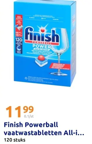 Aanbieding: Finish Powerball vaatwastabletten All-in-1