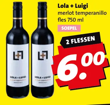 Aanbieding: Lola + Luigi Merlot temperanillo