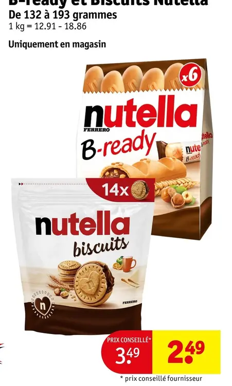 Offre: Nutella B-ready et Biscuits