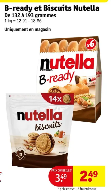 Offre: Nutella B-ready et Biscuits