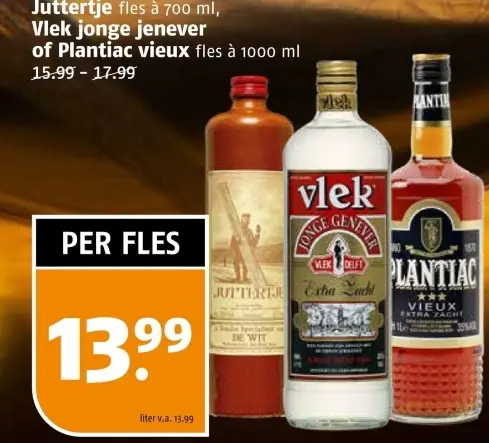 Aanbieding: Juttertje, Vlek jonge jenever of Plantiac vieux