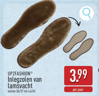 Aanbieding: Inlegzolen van lamsvacht
