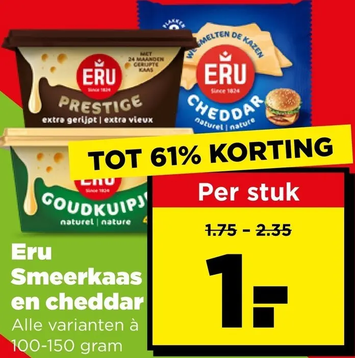 Aanbieding: Smeerkaas en cheddar