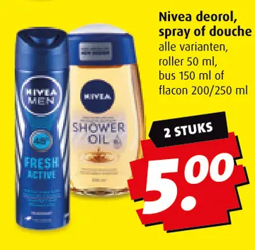 Aanbieding: Nivea deorol, spray of douche