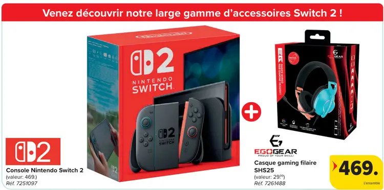Offre: Console Nintendo Switch 2 + Casque gaming filaire