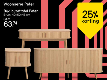 Aanbieding: Woonsserie Peter Bijv. bijzettafel Peter