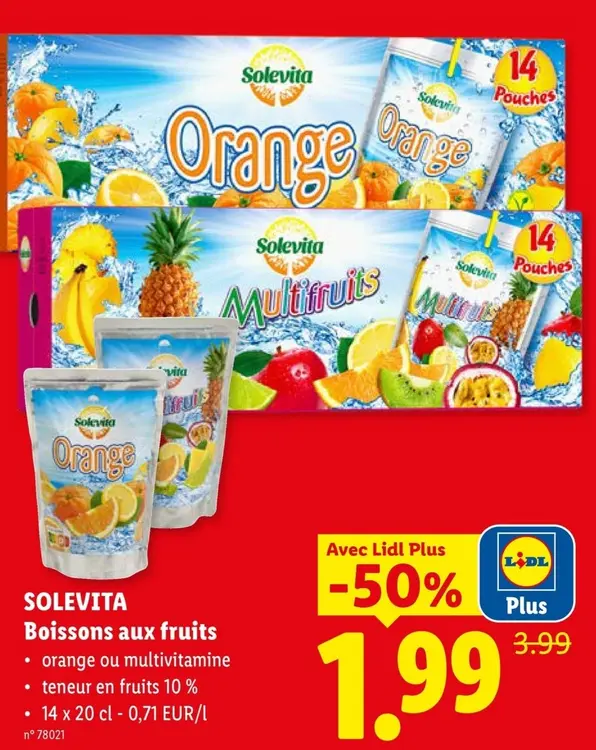 Offre: Boissons aux fruits