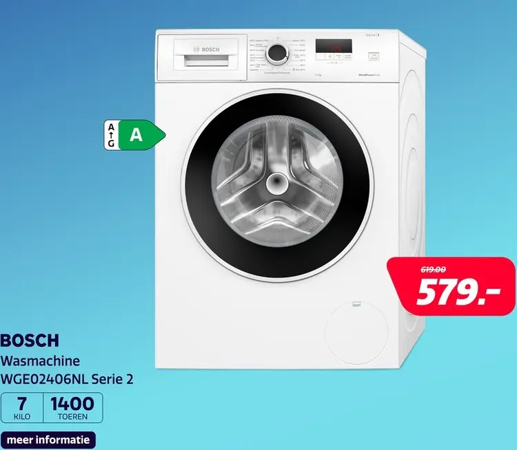 Aanbieding: Bosch WGE02406NL Serie 2
