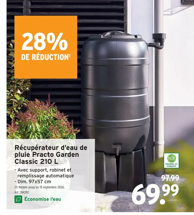 Offre: Récupérateur d'eau de pluie Practo Garden Classic