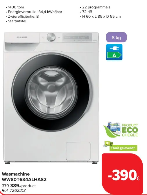 Aanbieding: Wasmachine WW80T634ALHAS2