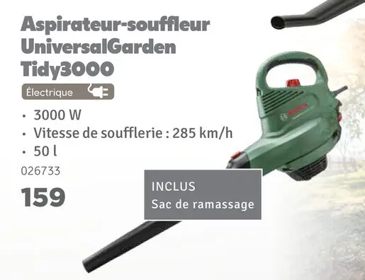 Offre: Aspirateur-souffleur UniversalGarden Tidy3000