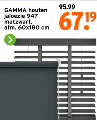 Aanbieding: houten jaloezie 947 matzwart