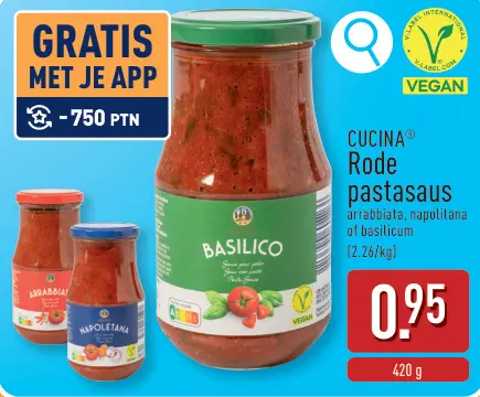 Promotie: CUCINA® Rode pastasaus