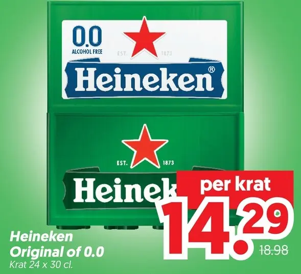 Aanbieding: Heineken Original of 0.0 krat