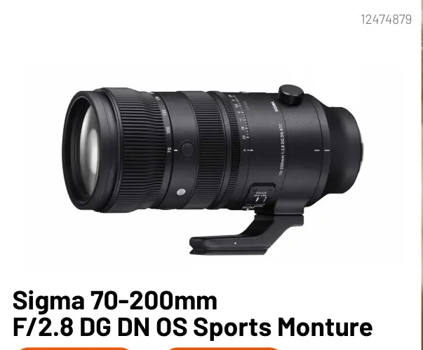 Offre: 70-200mm F/2.8 DG DN OS Sports Monture