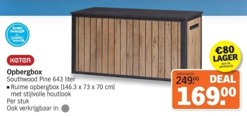 Aanbieding: Opbergbox Southwood Pine 643 liter