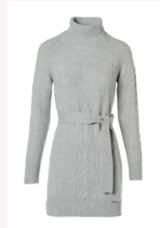 Aanbieding: Turtleneck sweater dress with belt and straig