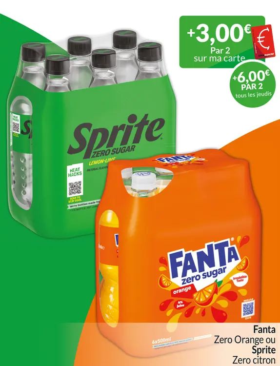 Offre: Fanta Zero Orange ou Sprite Zero citron