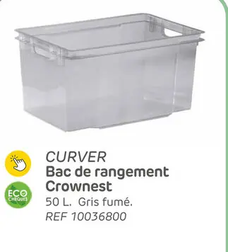 Offre: Boîte de rangement curver crownest 50l