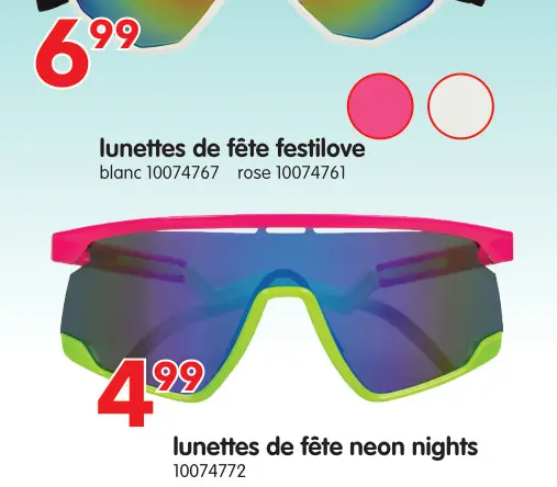 Offre: lunettes de fête neon nights