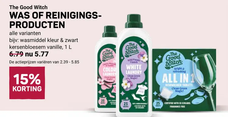 Aanbieding: Was of reinigingsproducten