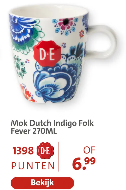 Aanbieding: Mok Dutch Indigo Folk Fever