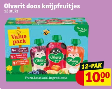 Aanbieding: Olvarit doos knijpfruitjes