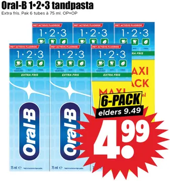 Aanbieding: Oral-B 1-2-3 tandpasta