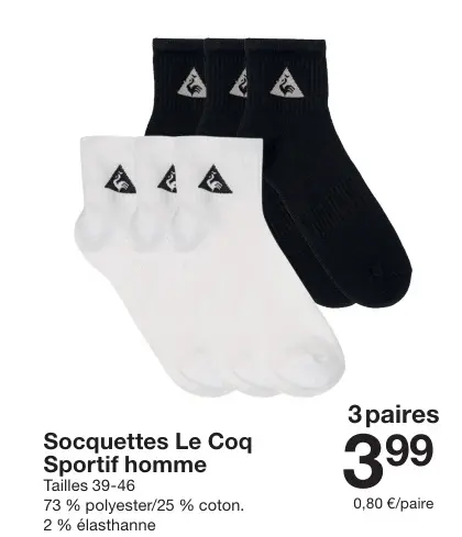 Offre: Socquettes Sportif homme