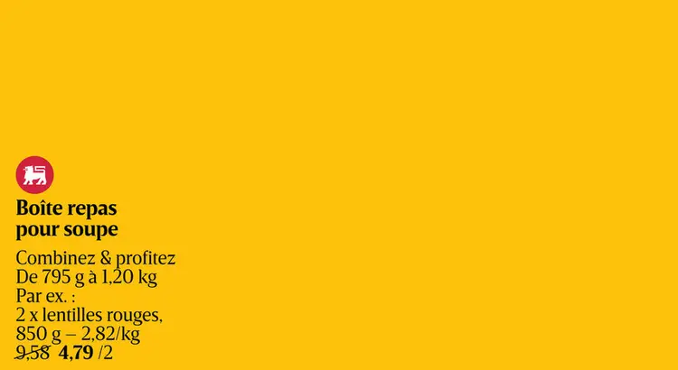 Offre: Boîte repas pour soupe