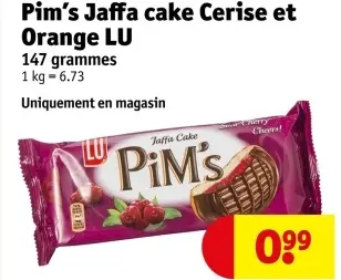 Offre: Pim's Jaffa cake cerise et orange Lu