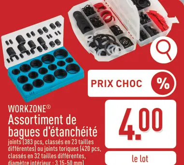 Offre: Assortiment de bagues d'étanchéité