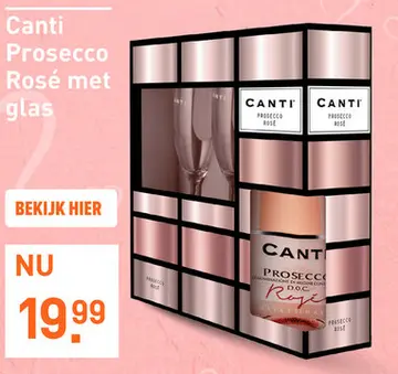 Aanbieding: Canti Prosecco Rosé met glas