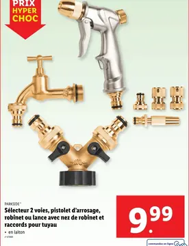 Offre: Sélecteur 2 voies, pistolet d'arrosage, robin