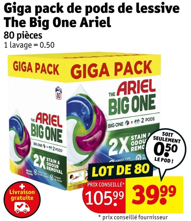 Offre: Giga pack de pods de lessive The Big One