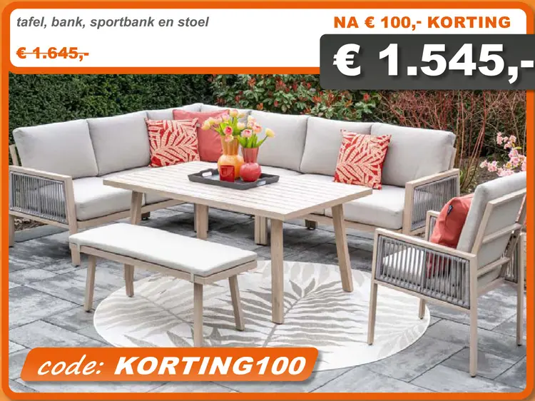 Aanbieding: San Capri lounge dining set 7-delig