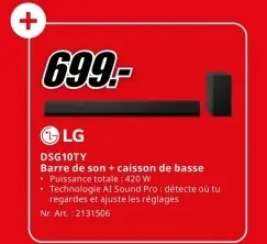 Offre: Dsg10ty Barre de son