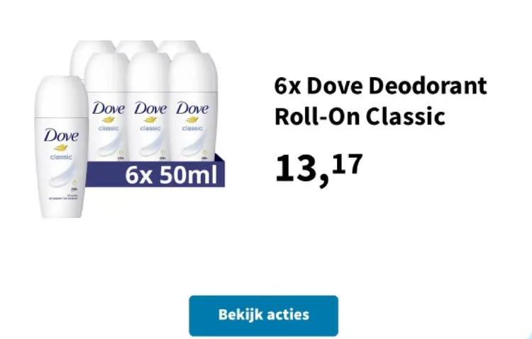 Promotie: Dove Deodorant Roll-On Classic