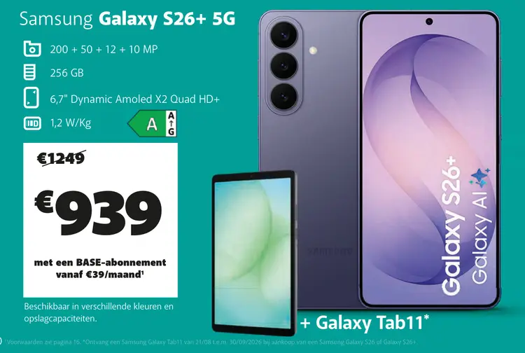 Promotie: Galaxy S26+ 5G + Galaxy Tab11