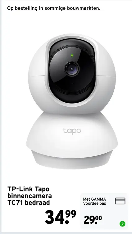 Aanbieding: Tapo binnencamera TC71 bedraad