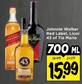 Aanbieding: Johnnie Walker Red Label, Licor 43 of Tia Maria