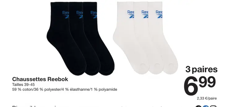 Offre: Chaussettes Reebok