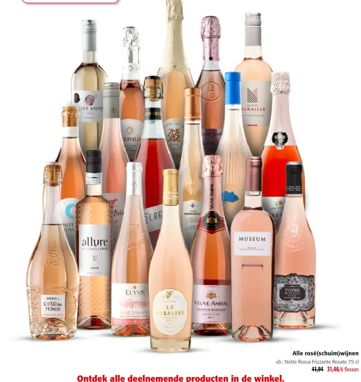Promotie: Alle rosé (schuim)wijnen