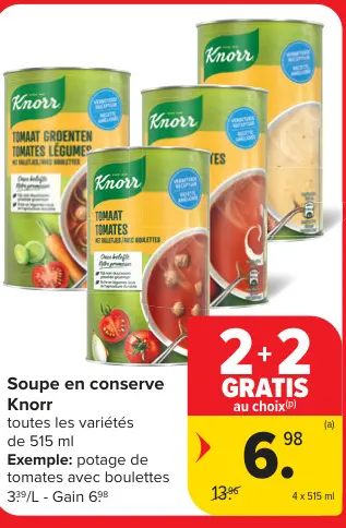 Offre: Soupe en conserve