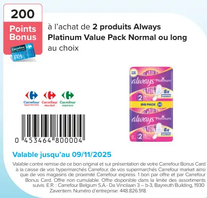 Offre: Platinum Value Pack Normal ou long