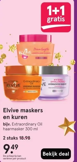 Aanbieding: Elvive maskers en kuren