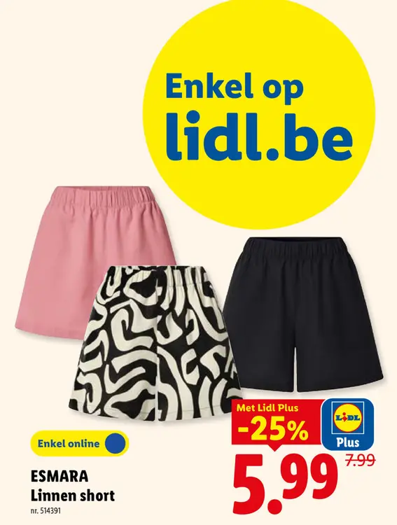 Promotie: Linnen short