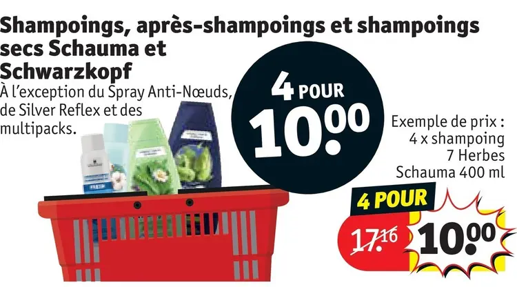 Offre: Shampoings, après-shampoings et shampoings secs