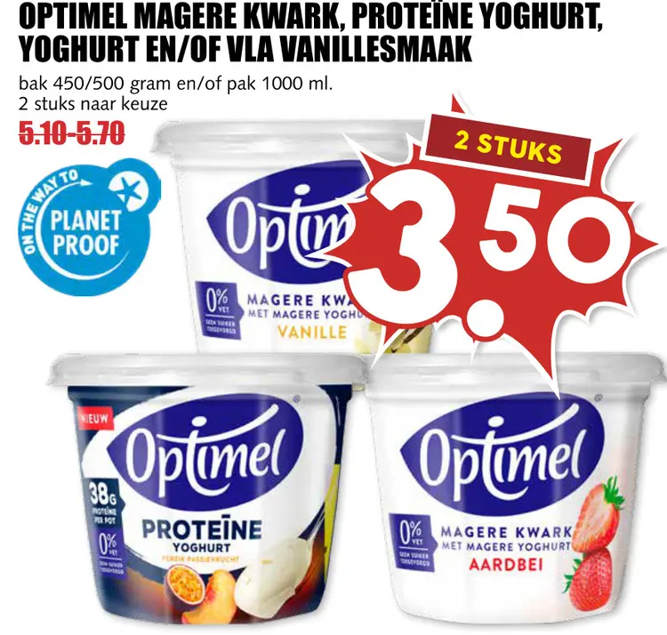 Aanbieding: Magere kwark, proteïne yoghurt, yoghurt en/of